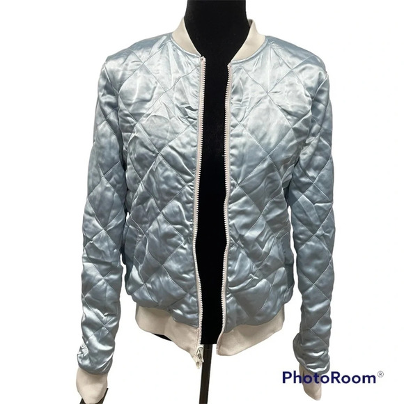 NWT Blanc Noir CAMO REVERSIBLE BOMBER Light gray camo - Picture 2 of 16